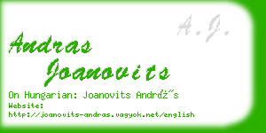 andras joanovits business card